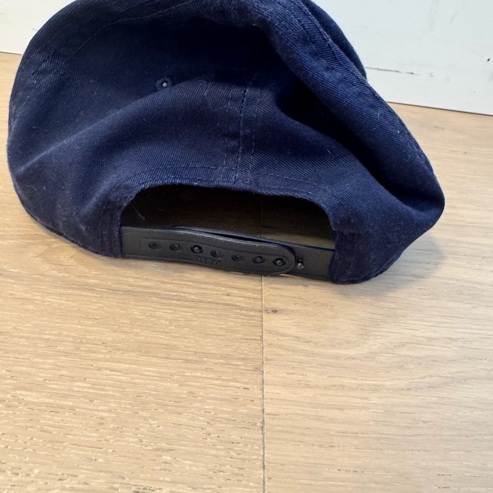 MADHAPPY NAVY SNAPBACK TRUCKER HAT W/ WHITE STITCHING- GOOD CONDITION - Picture 2 of 3